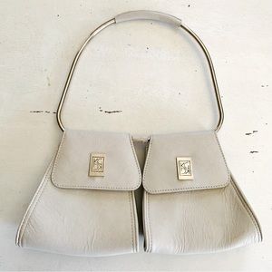 Karen Ganneta vintage bone white colored bangle double mini bag